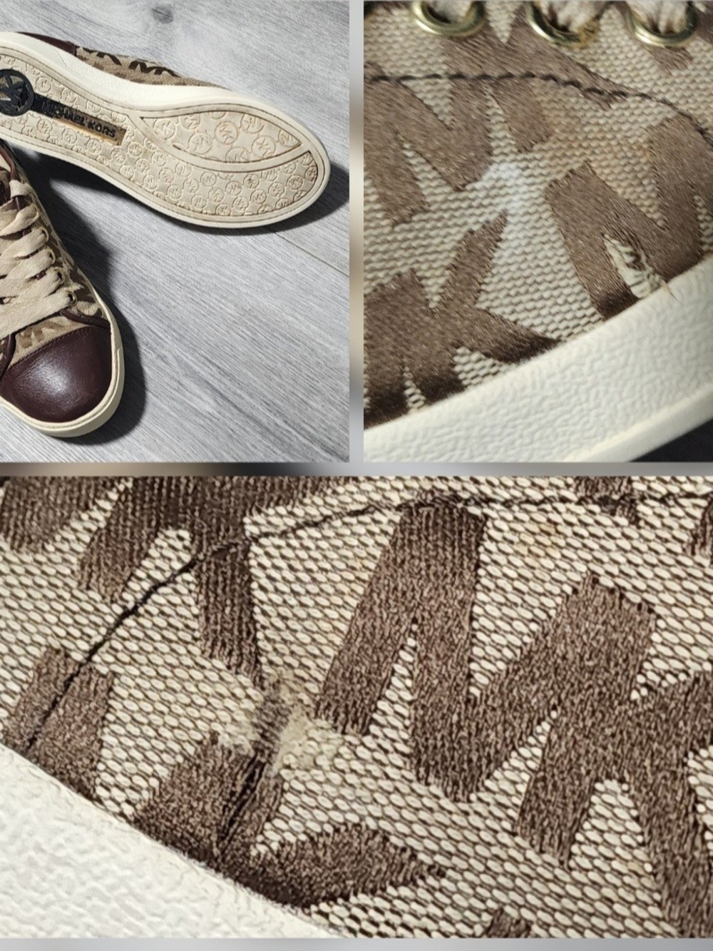 Michael Kors Mocha Signature Canvas City Sneakers Womens Size 6 - Picture 7 of 7